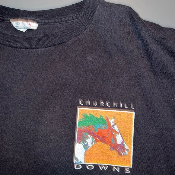 Vintage Churchill Downs black long sleeve t-shirt on delta pro weight - Picture 4 of 5